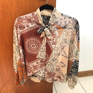 NWT Stradivarius Floral Long Sleeve Top